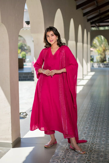 Rani Pink Rayon Kurta Set