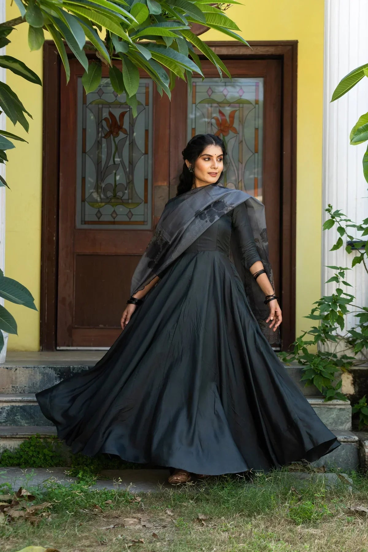 MIDNIGHT GREY UPADA DRESS WITH DUPATTA